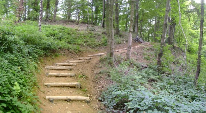 discesa su scala di legno